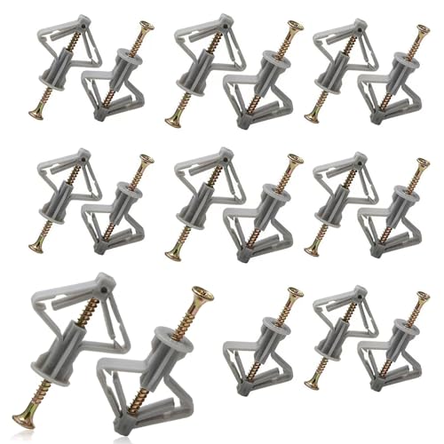 60 PCS Tasselli per Cartongesso - Tasselli per Pareti in Muratura a Cassa Vuota - Espansione Autofilettante - Resistente e Facile da Installare - Adatto per Cartongesso
