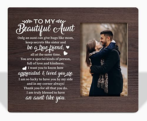 To Aunt Gifts Picture Frame, Tabletop Picture Frame Plaque Gift, Grateful Gift For Aunt, Beautiful Aunt Photo Frame Gift, Thanksgiving/Christmas/Birthday Gift For Aunt, Ideal Gift For Best Aunt #TOP1