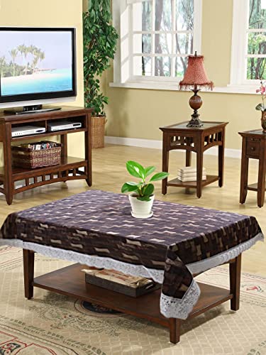 Image of Kuber Industries 40 inchx60 inch Bamboo Design PVC Waterproof, Antislip & Wipe Clean Center Table Cover for 4 Seater (Brown)-HS43KUBMART25570