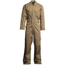 LAPCO FR Flame Resistant Deluxe Coverall, FR Coveralls for Men, 100% 7oz Cotton, Lightweight, Heavy Duty Work Apparel, Meets ATPV HRC CAT ASTM NFPA Safety, CVFRD7KH, LAR Tall, Khaki