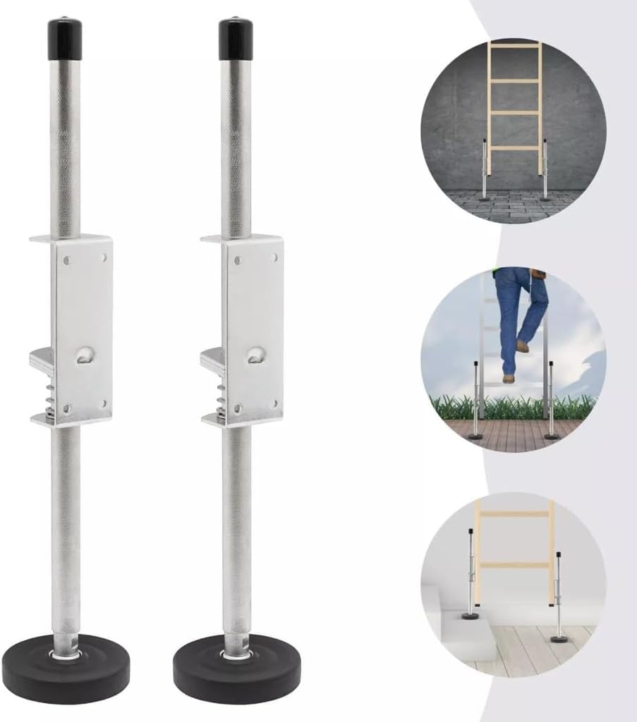 Ladder Leveler Pair with Rubber Feet Adjustable Ladder Leg Leveler for Extension Ladders Ladder Feet Stabilizer Ladder