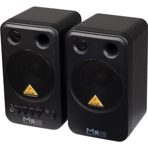 Behringer MS16 Set coppia casse monitor attive da studio (2 x 8 Watt RMS, a 2 vie, schermatura magnetica, RCA)