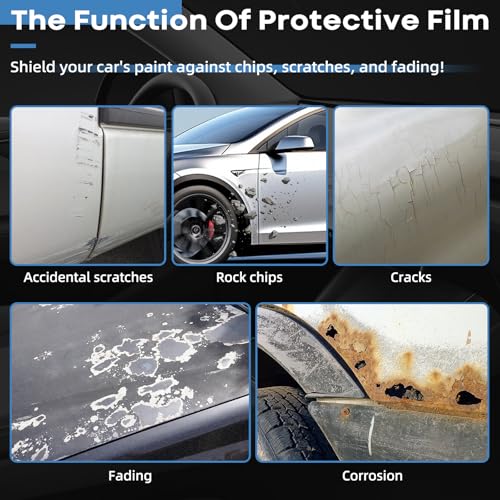 Image of Precut Paint Protective Film 8.5 Mil TPU PPF for 2025 Tesla Model Y Juniper Clear Car HD Scratch Exterior Accessories (Front Bars + Headlights)
