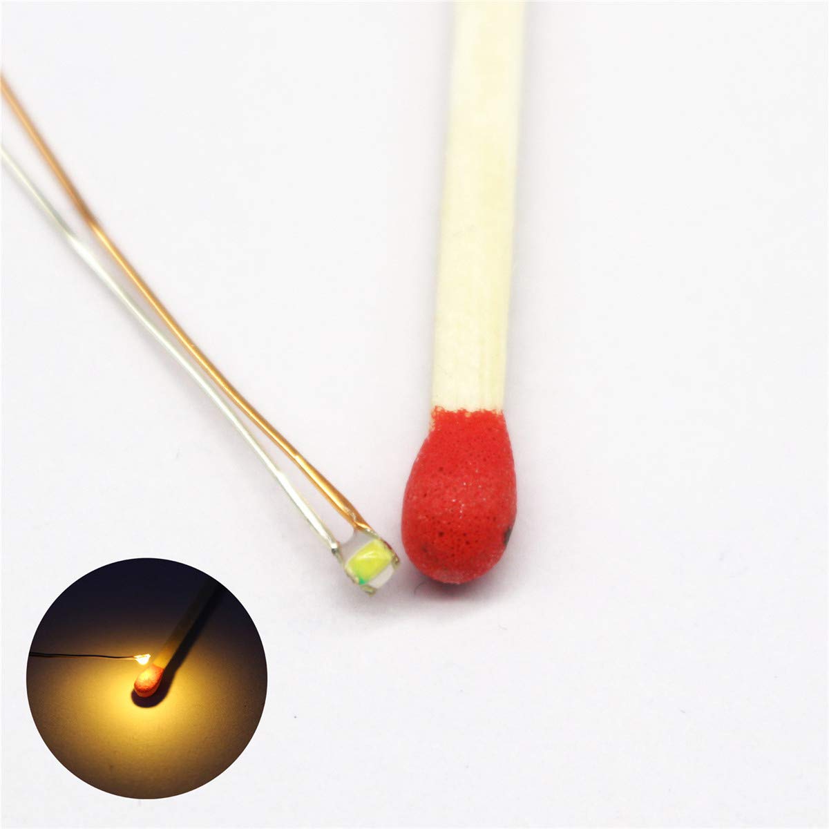 100pcs Pre-soldered Micro Litz Wired Leads Golden Yellow SMD Led 0603 + Muti-Resistor NEW