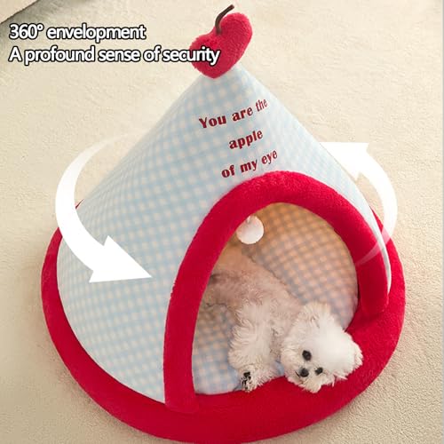Yinghesheng Katzenhöhle Große Katzen, Hundehütte Indoor Katzenbett Flauschig Katzenhöhle XXL Süßes Hundezelt Luxery Geschlossenes Katzenbett für Indoor Outdoor, Rutschfestem Boden,50x50cm