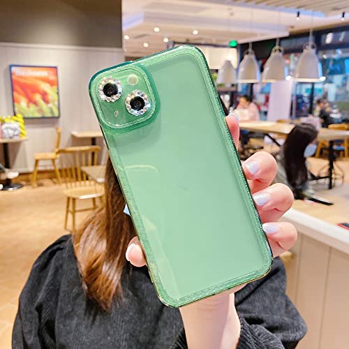Coque en silicone pour iPhone X XS BSAPP avec strass diamant vert