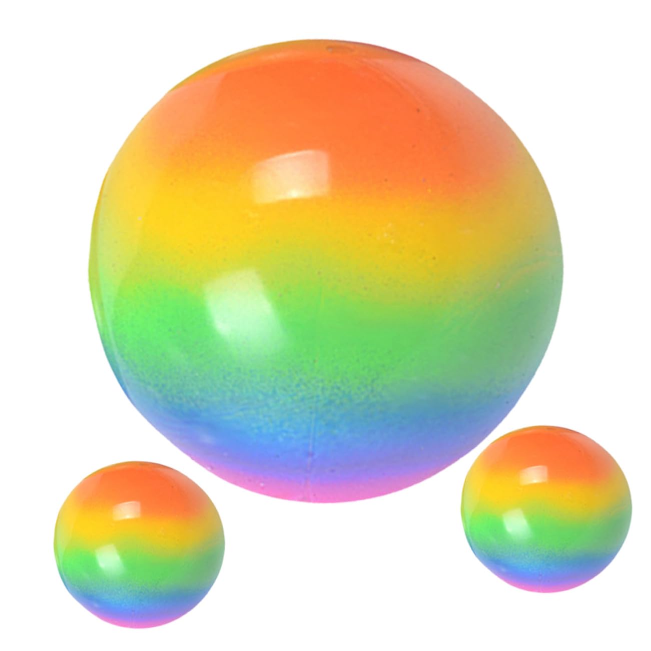 3pcs Rainbow Stress-relief Squeeze Balls Portable Fidget for Hand Relaxation Washable Sensory Pressure Relief for Adults and Fun Party
