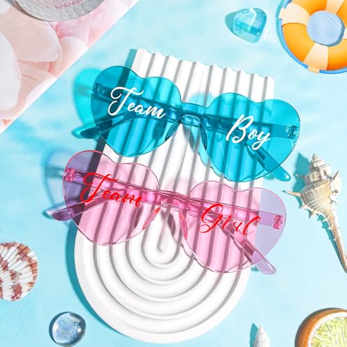 Pibupibu 24 Pcs Gender Reveal Glasses Blue Pink Sunglasses Bulk Team Girl or Boy for Gender Reveal Decor Glasses Party Favors3