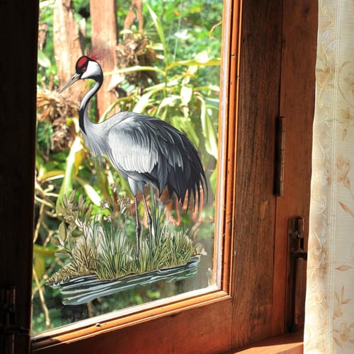 Vinilo decorativo Achang Grulla Corona Roja acuarela miniatura 5