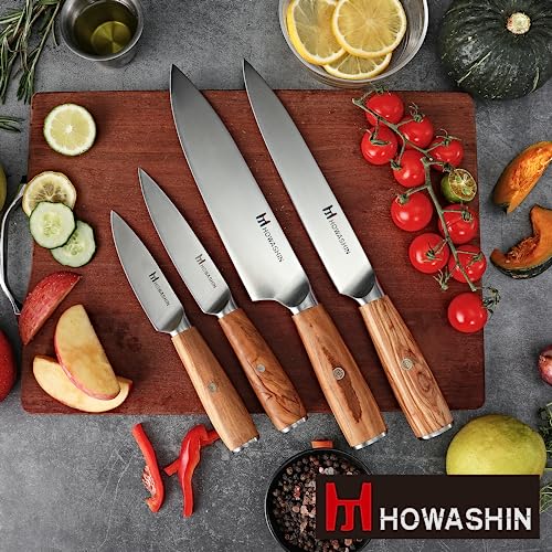 Professional-Kitchen-Knives-Germen-High-Carbon-Stainless-Steel-Chef-Knife-Set-4PCS-Ultra-Sharp-Japanese-Knife-Ergonomic-Olive-Wood-Handle-Elegant-Gift-Box-for-Home-or-Restaurant