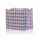 Bolsa de lavandería reutilizable jumbo con cremallera, bolsa de transporte resistente a cuadros con asas, bolsa de almacenamiento para lavandería, mudanza, compras, suministros de viaje, 70 cm x 60 cm