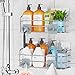 Orimade Duschablage ohne Bohren mit Haken- Selbstklebende duschregal ohne Bohren - Duschablage für Shampoo, Duschgel, Lotionen - duschkorb ohne bohren - Rostfreier Edelstahl Silber - 2er-Pack