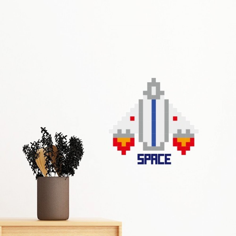 Décoration murale univers pixel 40cm pour relooker un mur sans peindre
