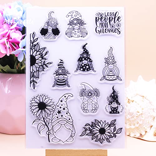 Alinacutle Clear Stamps , Silicon Stamp,Paper Craft Ink Stamps,Scrapbooking And Album, Handmade Card Transparent Stamps（Less People More Gnomes） #TOP1