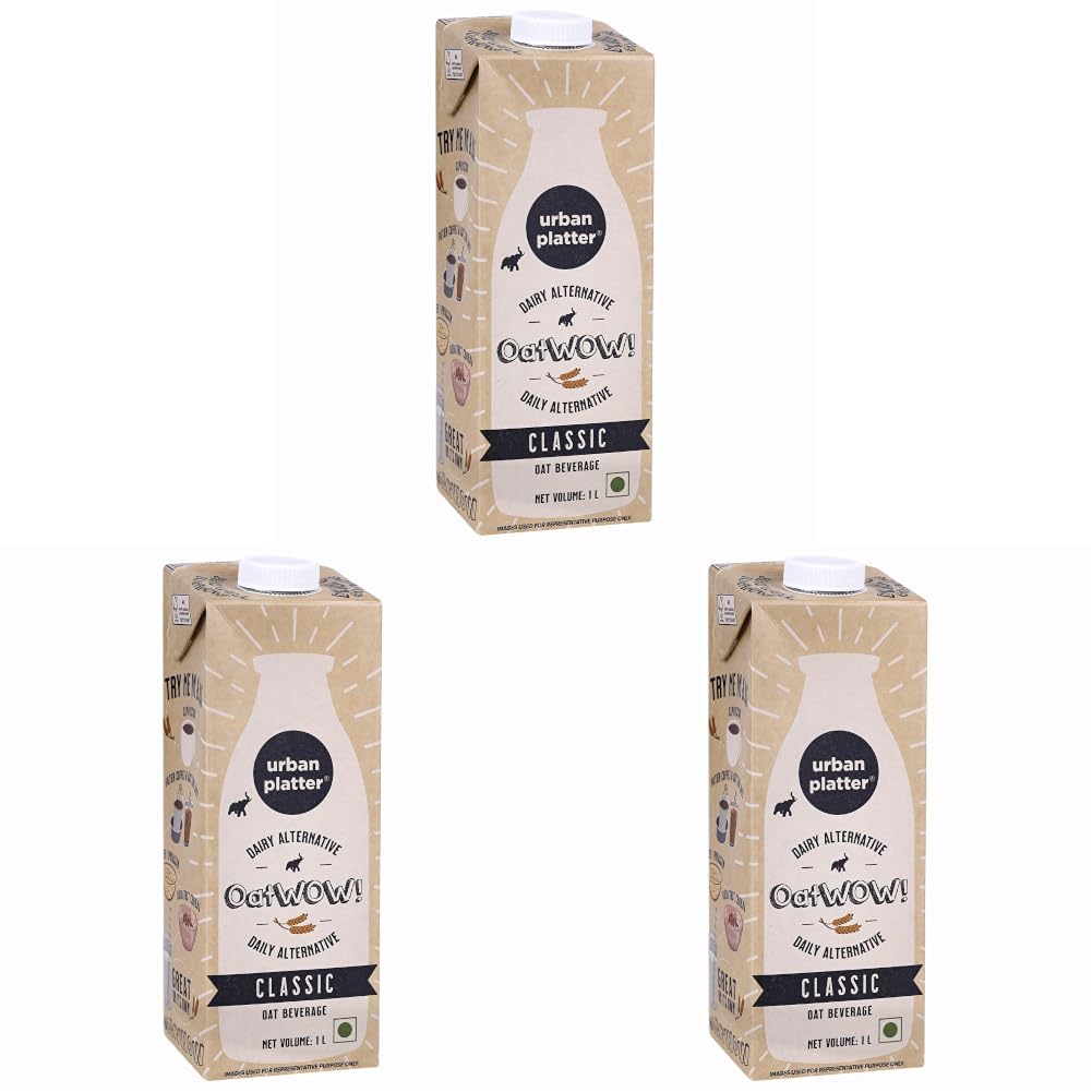 Urban Platter OatWOW Classic Oat Beverage, 1L [Plant-Based/Milk Alternative] (Pack of 3)-image-37