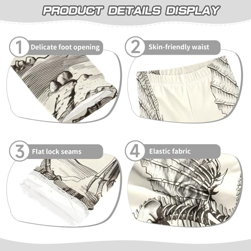 Toddler Girls Leggings Printed Yoga Pants Leggings Spinosaurus Skeleton Fossil for Kids3