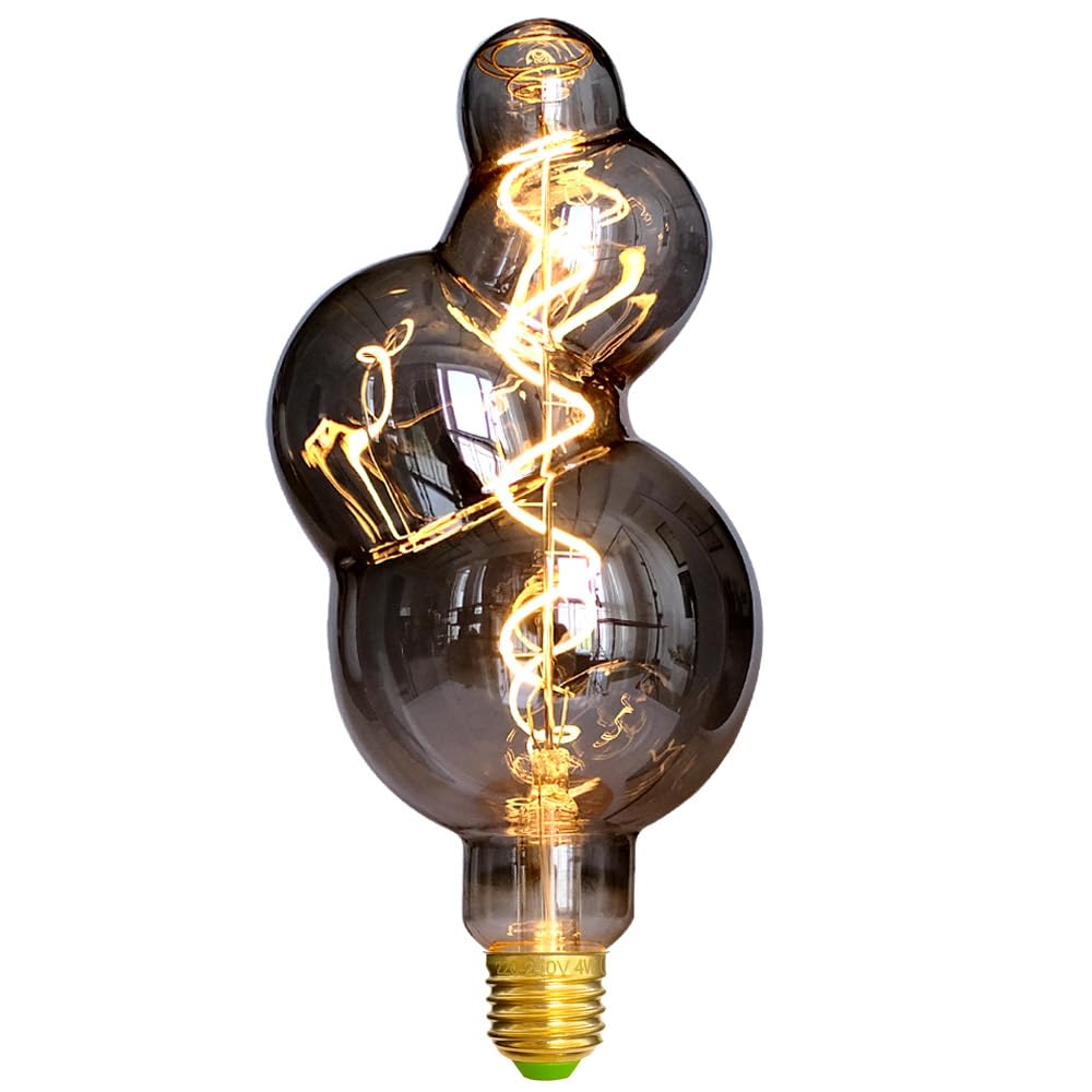 Tianfan Vintage Edison Bulb 4W Amber Light, Dimmable E27 LED Filament Bulb, 2000K Warm Glow