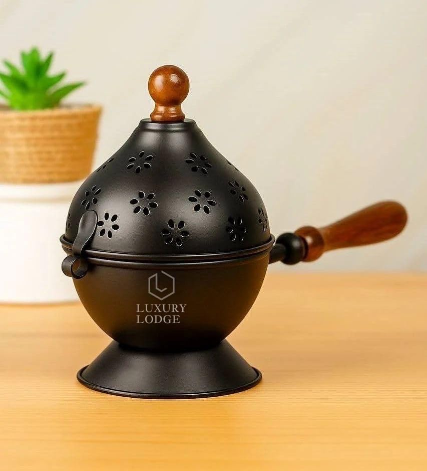 𝐋𝐔𝐗𝐔𝐑𝐘 𝐋𝐎𝐃𝐆𝐄™ Metal Dhoop Holder | Incense Burner | Loban Dani | Dhoop Dani | Metal Loban Dhoop Dani | Dhoop Dani Stand Burner for Puja.
