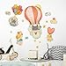 R00519 Autocollants muraux Effet tissu doux Reposizionnable Animaux Ballons Montgolfière Décoration murale Enfant Chambre Garderie Papier peint adhésif