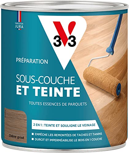 V33 Sous-couche & Teinte parquets, Chêne grisé, 0,75L
