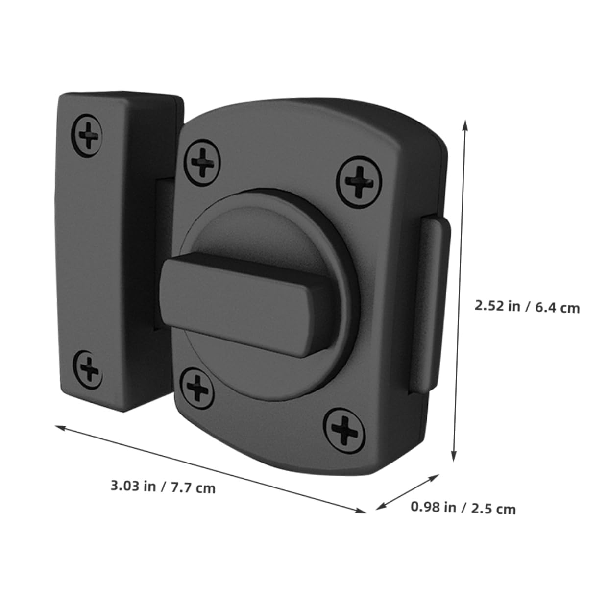 DOITOOL 4 Pezzi serratura a catenaccio serrature porte interne door lock chiusura della porta scorrevole del fienile serratura della porta chiusura delle porte per camere da letto Black