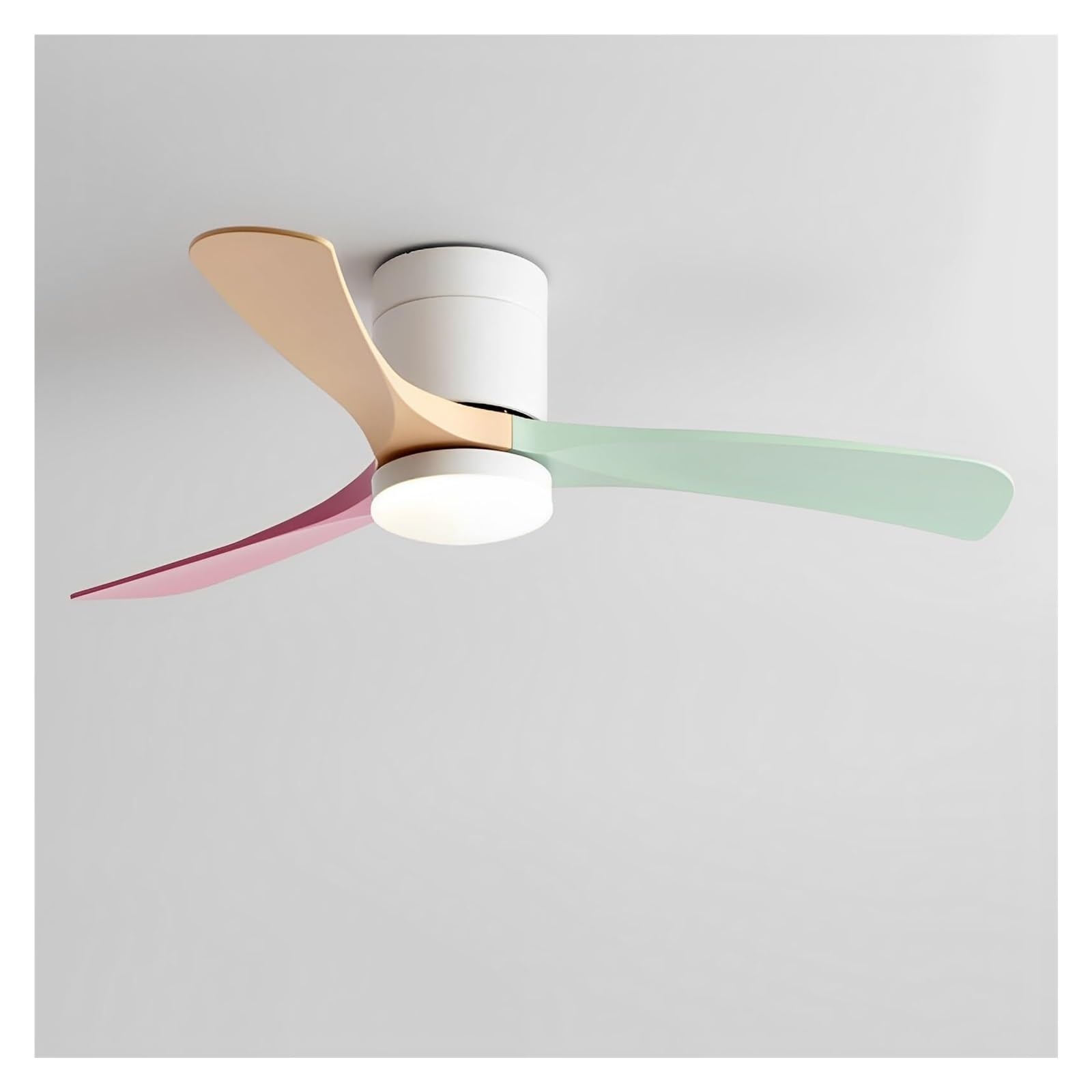 Flush Mount Smart Ceiling Fan With Remote Quiet Ceiling Fan With LED Light