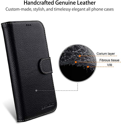 StilGut Cover IPhone 12 (6.1) Custodia A Portafoglio Pelle Con Supporto E Chiusura Magnetica, Nero