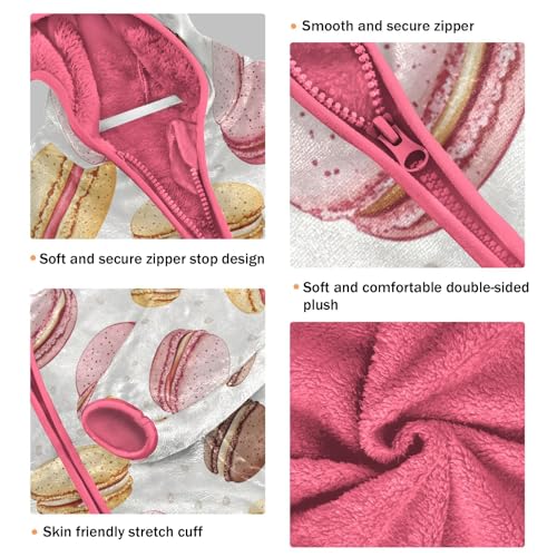 Cute Macaron Girls Fleece Jacket Girls Fall Jacket Girl Coats Zip Up Hoodie Children Sherpa Warm Outerwear 2-10T3