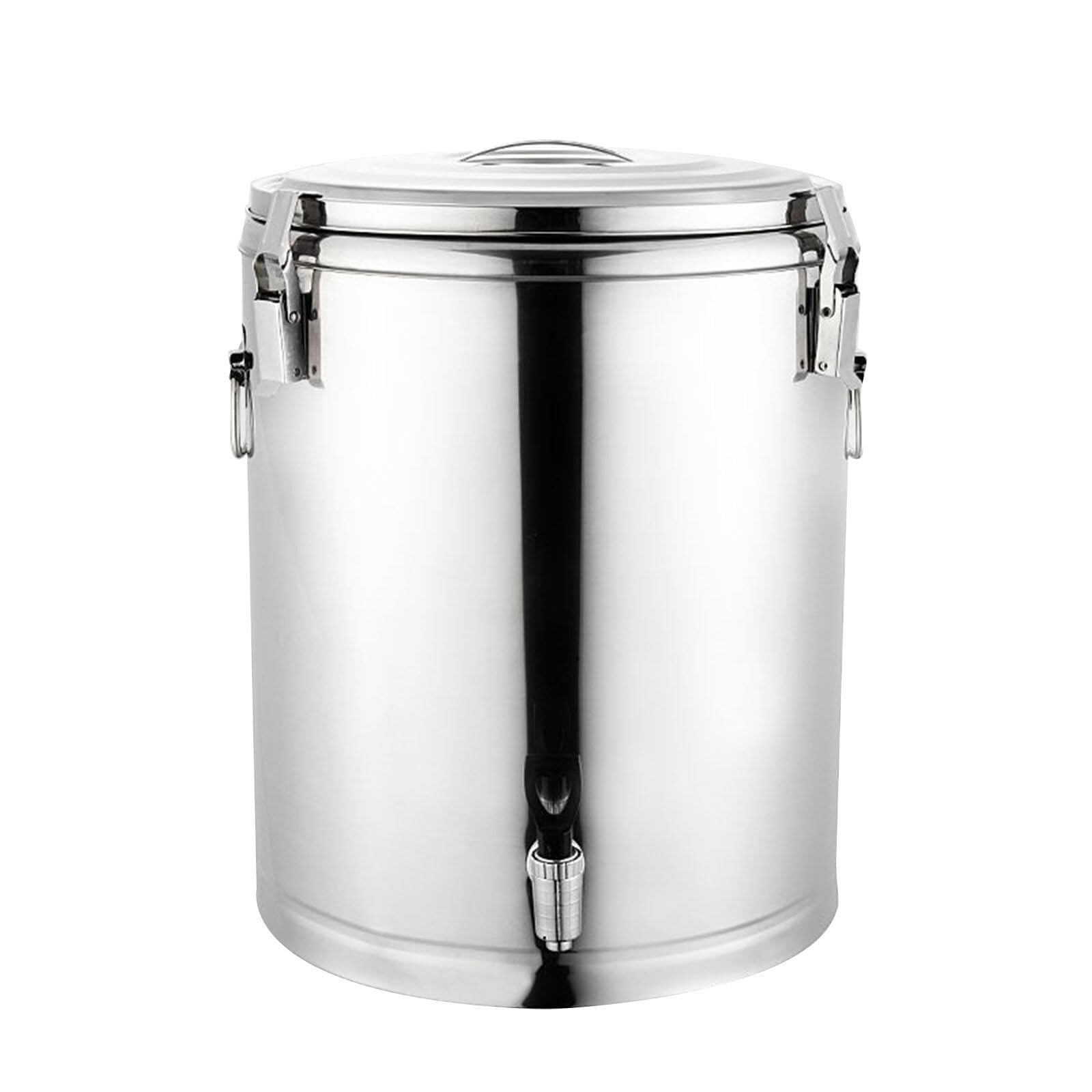 MYUYEE Milk Jug Milk Bucket Stainless Steel Insulation Soup Barrel With Tap Coffee Milk Tea Sweet Soup Pot Stainless Steel Bucket (Silver-14L)