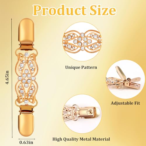 Image of CUBACO 6PCS Cinch Clip Brooches and Pins for Women,Vintage Sweater Clips Dress Clips Shirt Cinch Clip Tighten Clothing Pins
