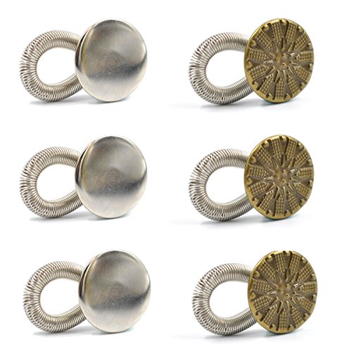 Botones Extensores de Metal para Mujeres Embarazadas eZAKKA, Ballenas Cuello Camisa, Extensores de pantalones, jeans, camisas de vestir, Pack de 6 piezas de 20mm