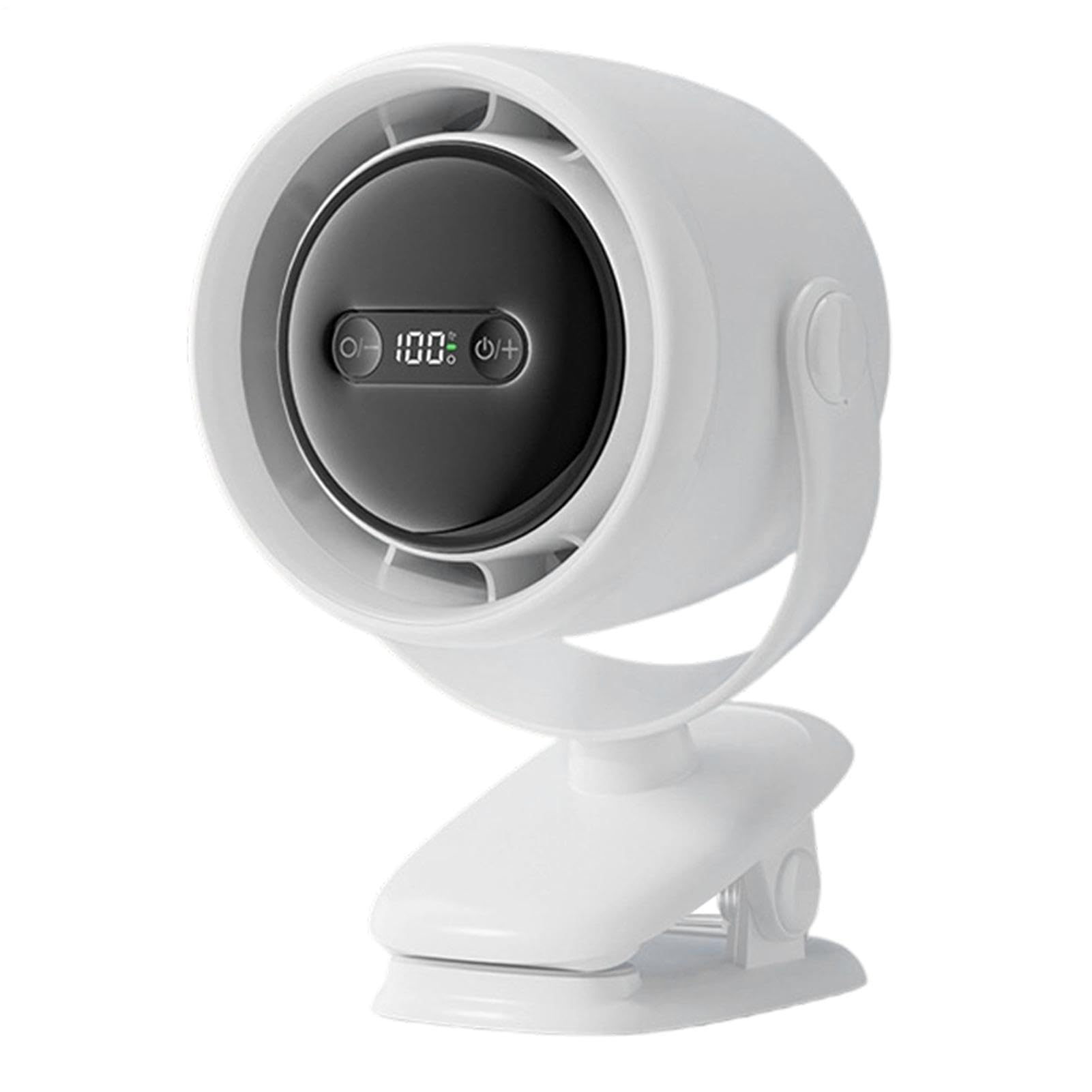 Ventilatore a Clip Ricaricabile 100 Velocità Con Luce Notturna | Ventilatore mini portatile con display LED per casa camera ufficio scrivania auto camper viaggio campeggio esterno spiaggia