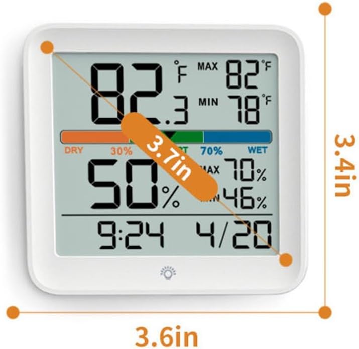 Multi Functional Color Screen Purpose Temperature and Humidity Large Screen Indoor Thermometer