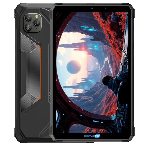 SIMPLETEK - Tablet Rugged 8,68' - 128GB ROM - 6+18GB RAM Boost - Batería 6600mAh - Protección IP68/IP69K - Android 13 - NFC - Dual SIM 4G LTE + Wi-Fi