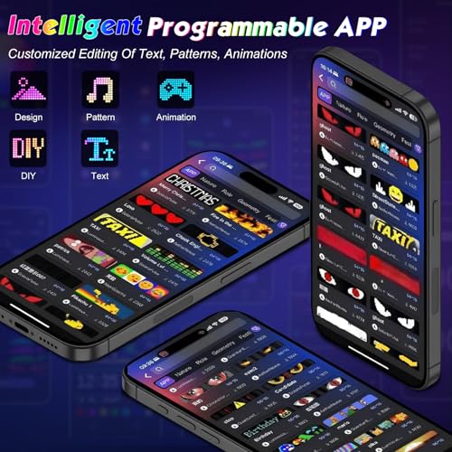 Matriz LED programable USB con ojos de diablo dinamicos y pantalla impermeable flexible para coche 5