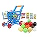 Niños de compras Carros de juguete carro de compras para los niños de comestibles Compras Con Pretend Accesorios Alimentos primeros Eudcational juguetes para los niños niños y niñas 16Pcs