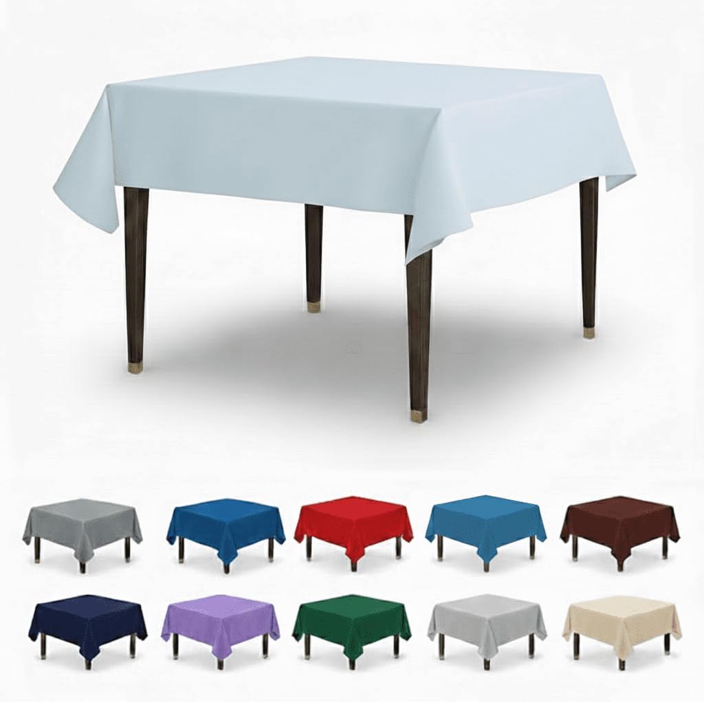 AK TRADING CO. 54" x 54" Polyester Square Tablecloth - Perfect for Any Occasion Like Parties, Wedding, Buffet Decoration, Indoor & Outdoor Use (Pack of 6)