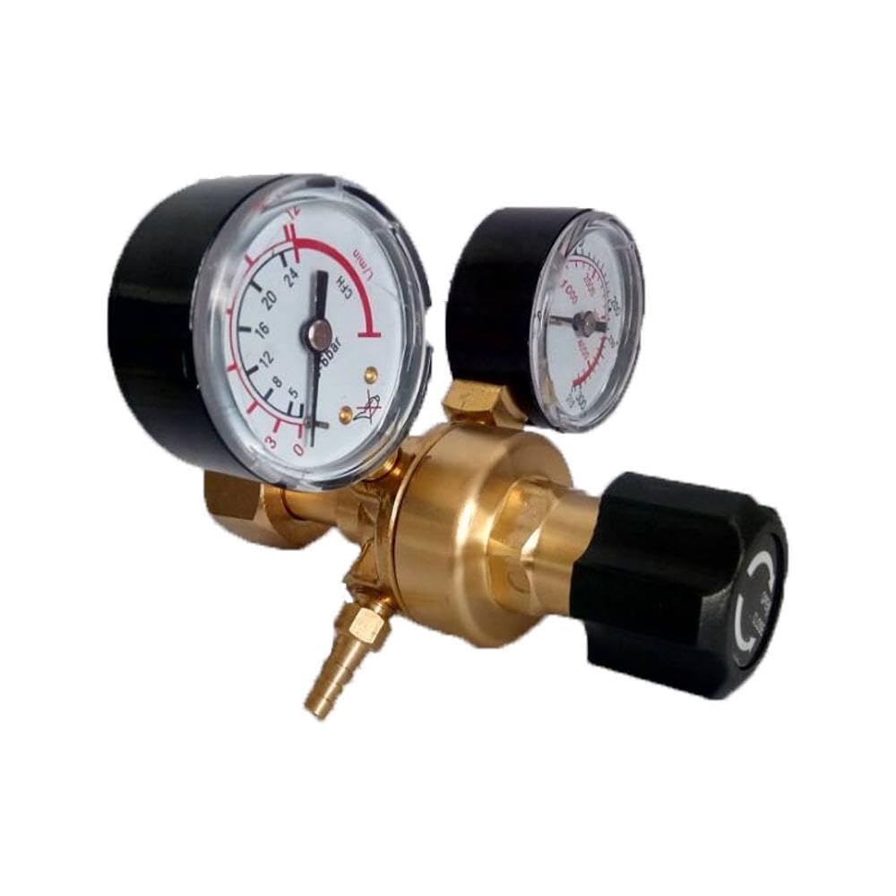 TopHomer Argon CO2 Regulator Gauge Welding Gas Regulator Twin Pressure Gauge 0-30 mpa / 0-0.6 mpa Input Pressure Easy to Read