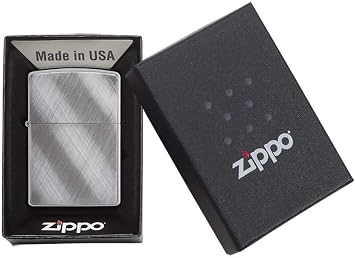 Zippo Diagonal Weave Brushed Chrome Pocket Lighter
