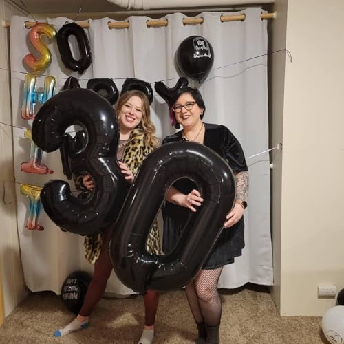 Image of Rozi Decoration Black Large 0 Number Foil Balloons for Happy Birthday Decoration, Anniversary, Graduation, Achievement Party Decoration Pack of 1 Pcs