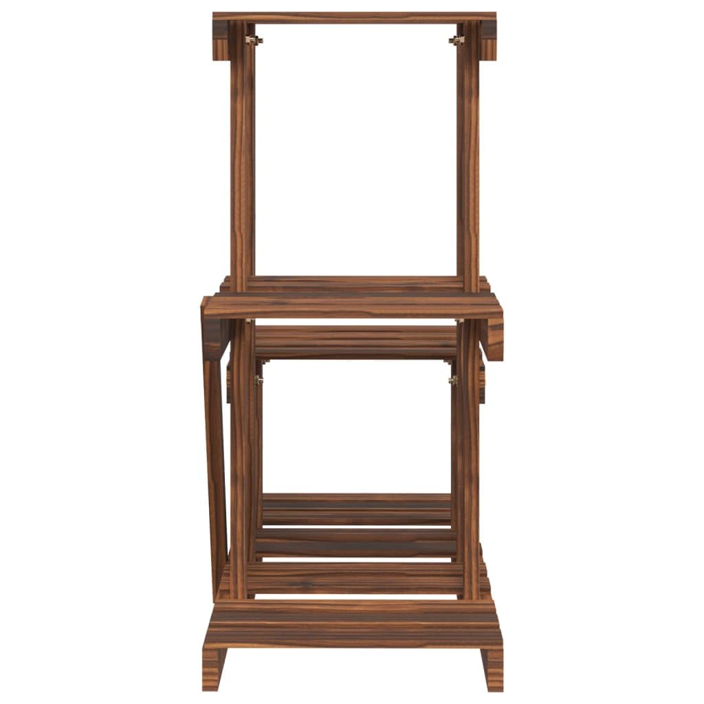 SYDE Supporto per fiori in legno di abete, 58 x 25 x 51 cm | Carbonizzato artigianale, resistente all'umidità, uso interno ed esterno, fissaggio a parete incluso