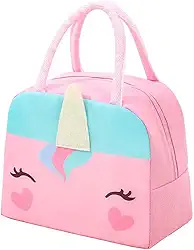Lancheira Térmica bolsa Infantil com Desenhos Animado, Tecido Oxford, Conserva Alimentos Quentes e Frios, escola pequinique, criança volta aula, marmiteira portatil (Unicornio)