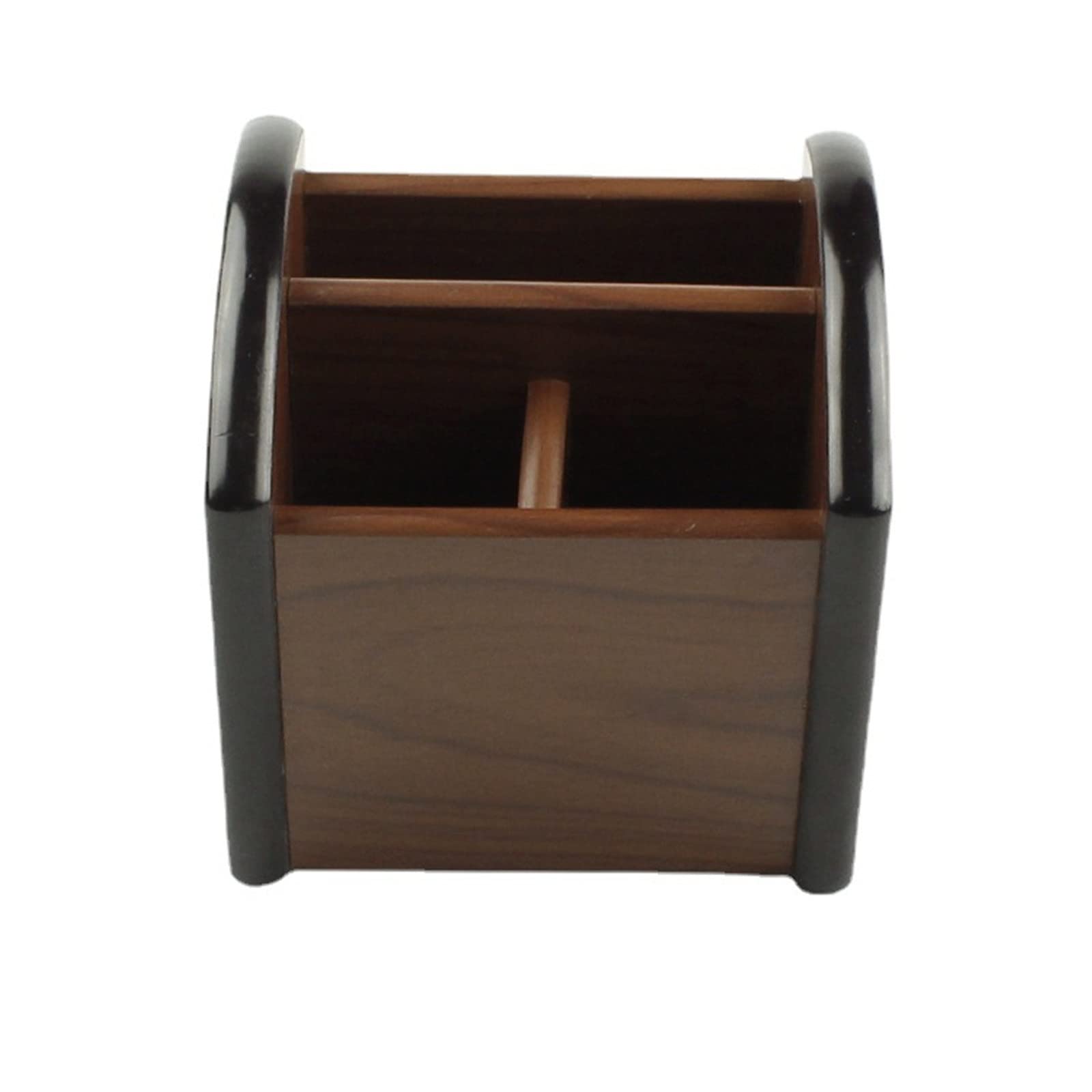 Portalápices de Madera para Escritorio, Organizador de Suministros de Oficina, Vaso para bolígrafos (marrón, 9,9 x 8,9 x 9,8 cm)