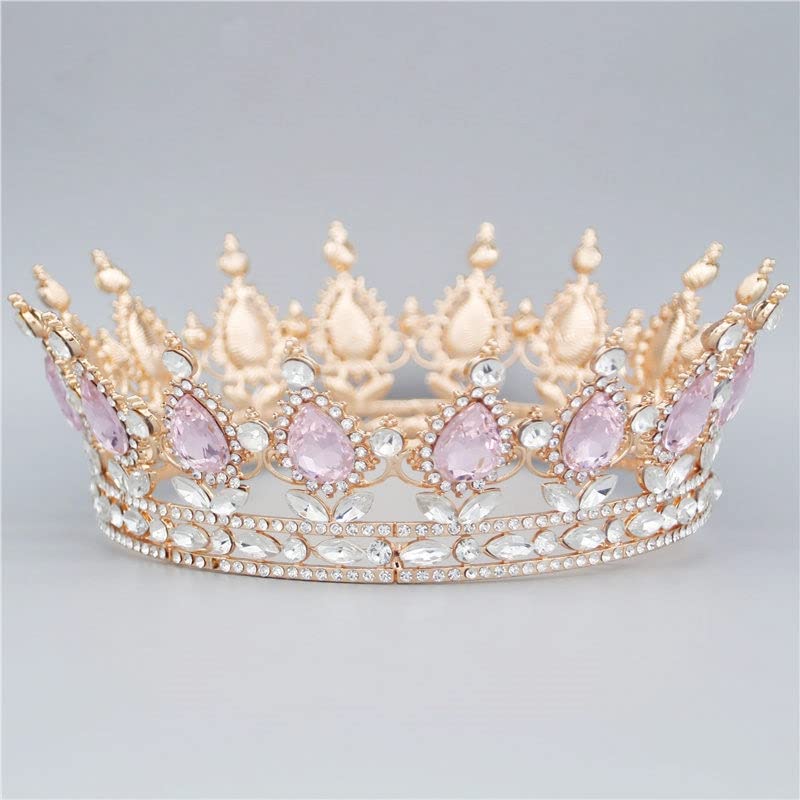 Biżuteria do włosów Diadem z koroną dla kobiet Moda Kryształowa Tiara Korona na ślubne akcesoria do włosów Diadem królewski królowej ślubnej Biżuteria do włosów Diadem i korony ślubne Panna młoda,