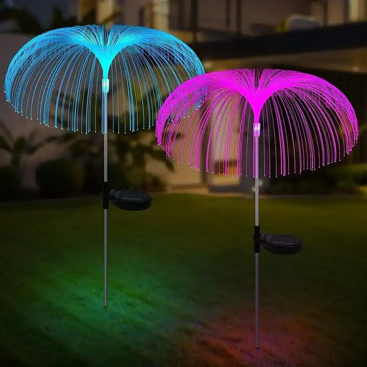Special Diwali light for garden Solar Outdoor Garden lights met wonderful christmas Solar Waterproof Decorative Fiber Optic Jellyfish Lights with 7 Color Changing, Outdoor Garden Decorations (1) (B0CLJT2H2W) Amazon Price History, Amazon Price Tracker