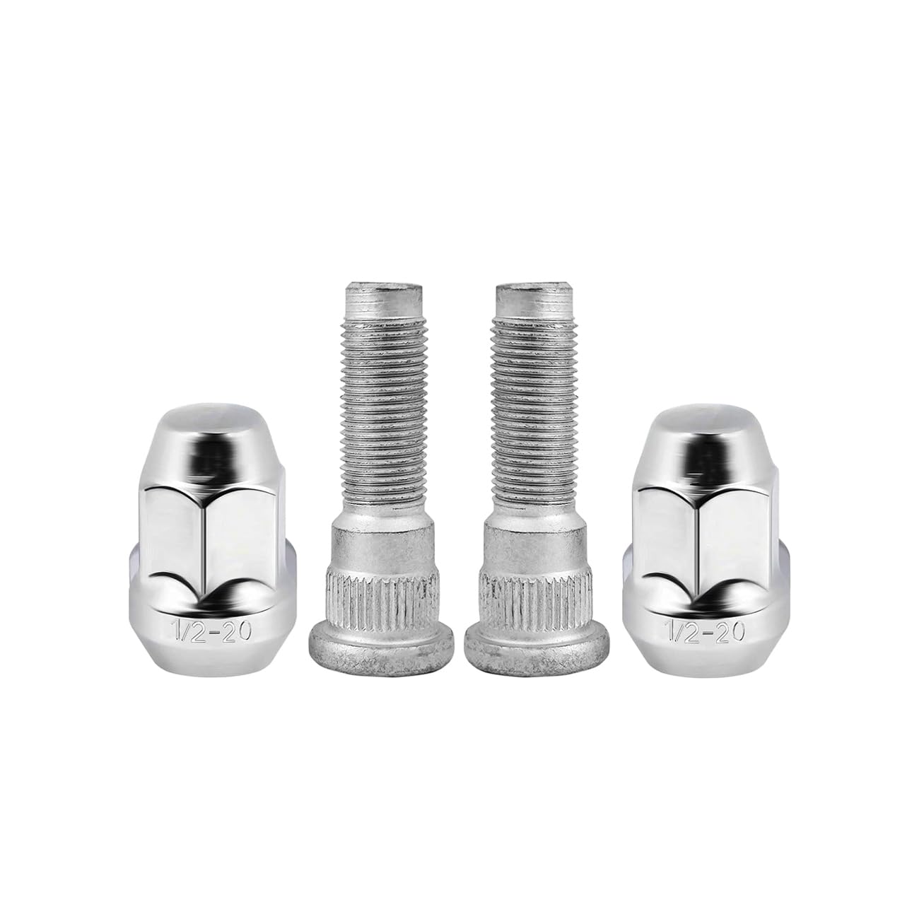 Mysttoo 4PCS 1/2-20 Chrome Wheel Lug Stud Nut Set Compatible with 2002-2010 Jeep Grand Cherokee Commander and 2007-2018 Wrangler JK Rear Wheels 610-