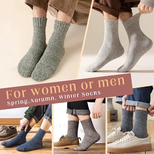 Image of LOCONHA Womens Wool Socks 5 Pairs Winter Warm Sock Thick Knit Cabin Cozy Crew Soft Socks Gifts for Women
