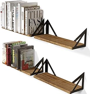 Wallniture Minori Floating Shelves Set of 4, Small Bookshelf Unit for Bedroom, Office