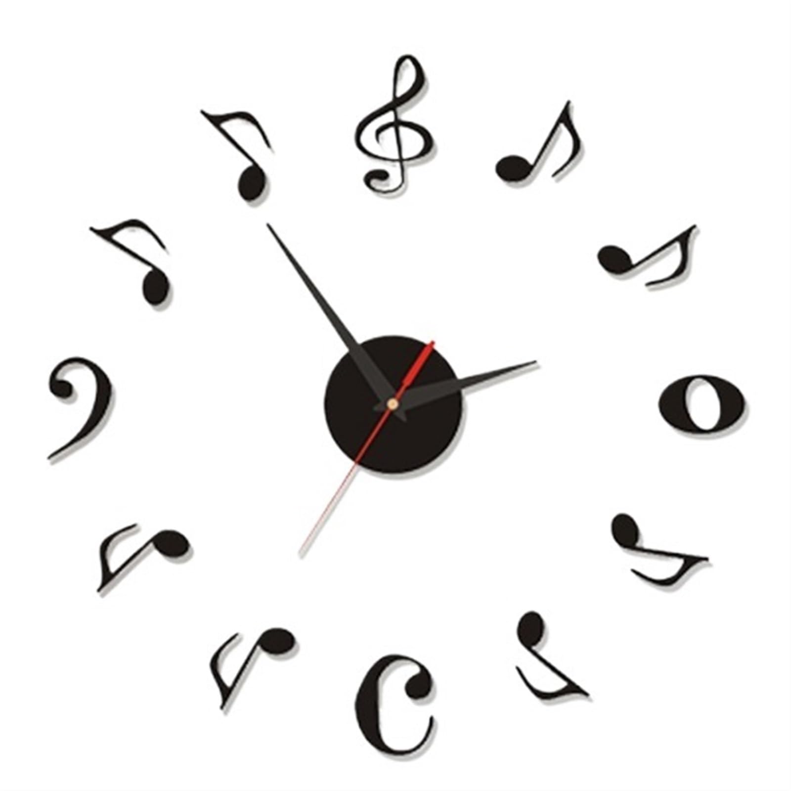 VFDVSWZSA Stylish wall clock, Frameless Wall Stickers Silent Clock For Home Living Room Office Decor Bedroom(Black)