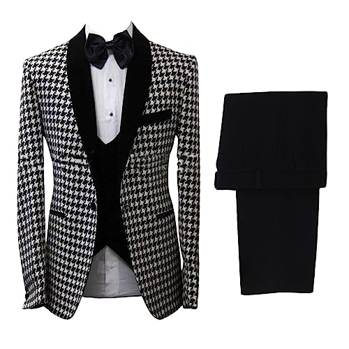 Costume Formel Homme Col Châle en Velours Noir Ensembles 3 Pièces